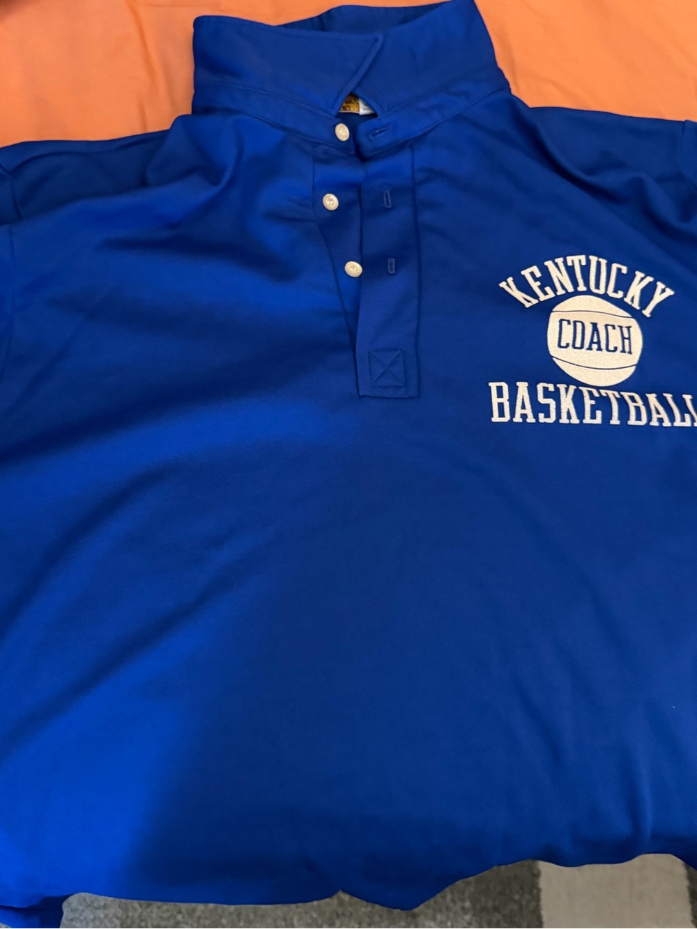 Russell Athletic Men's Royal Blue Polo with 'Kentucky Coach Basketball' Print